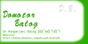 domotor balog business card